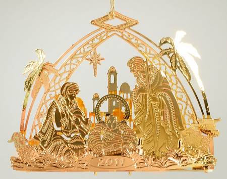 2008 Gold Christmas Ornament Coll Wrapped With Love - Boxed