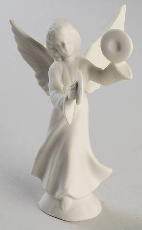 Angel Musicians Bisque Angel With Cymbals - No Box