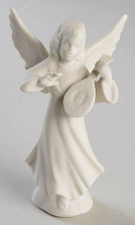 Angel Musicians Bisque Angel With Mandolin - No Box