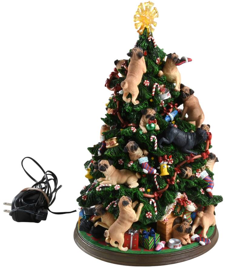 Pug Christmas Figurines by Danbury Mint