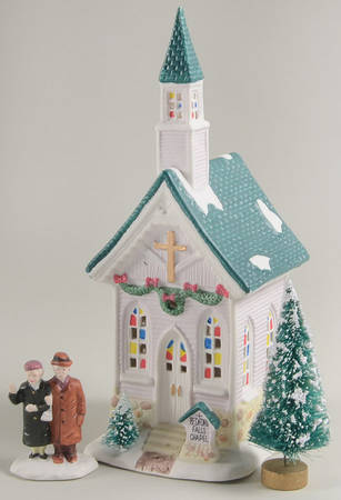 It's a Wonderful Holiday - Bedford Falls Chapel Set -Set Of 3 (W/Sisal Tree) - Boxed