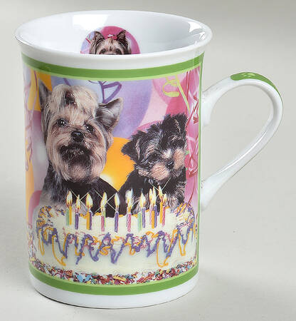 Elegant Yorkies Mug Party Time - No Box