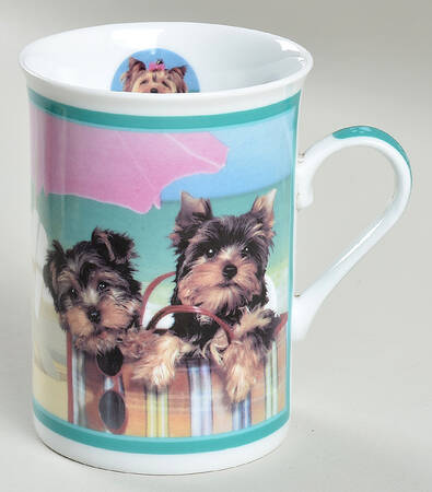 Elegant Yorkies Mug At The Beach - No Box