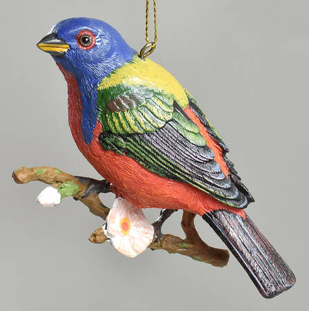 The Songbird Christmas Ornaments Painted Bunting - No Box