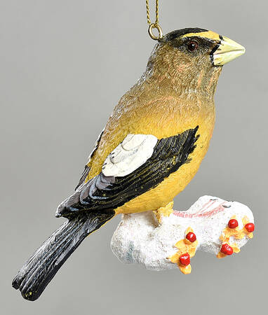 The Songbird Christmas Ornaments Evening Grosbeak - No Box