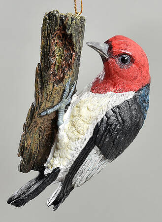 The Songbird Christmas Ornaments Read-Headed Woodpecker - No Box