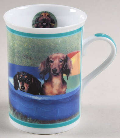 Darling Dachshunds Taking A Dip - No Box