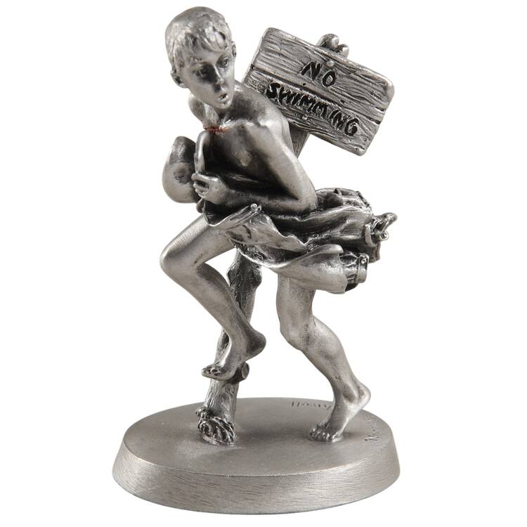 Norman Rockwell Pewter Figurine No Swimming - No Box