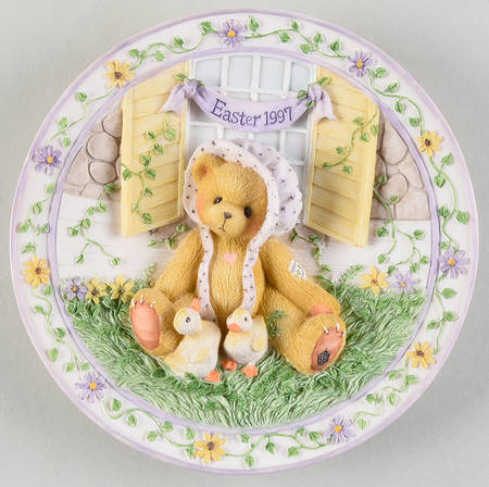 Cherished Teddies Easter-Plate Springtime Happiness - No Box