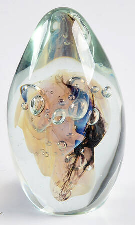 Eickholt Studios Crystal Paperweight Teardrop Bubbles Smoke Purple - No Box by Eickholt Studios