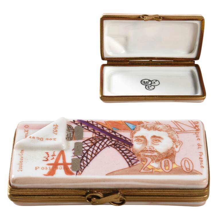 Elda Creations Limoges Box Gustav Eiffel 200 Franc Dollar - No Box