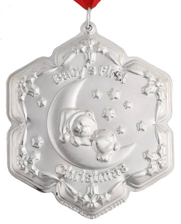 Baby's First Christmas Bear On Moon - Boxed