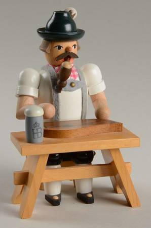Wooden Smokers Musician With Zither (2 Pc Set) - Boxed