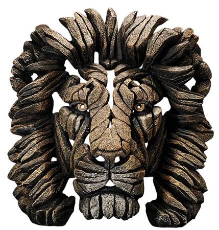 Wild Animals Lion Bust Gold And White - With Box