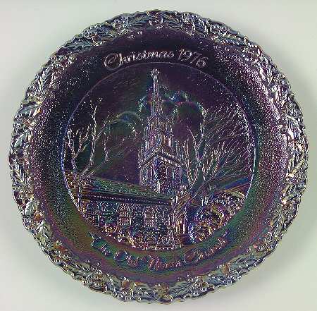 Fenton Christmas Plate-Carnival The Old North Church - No Box