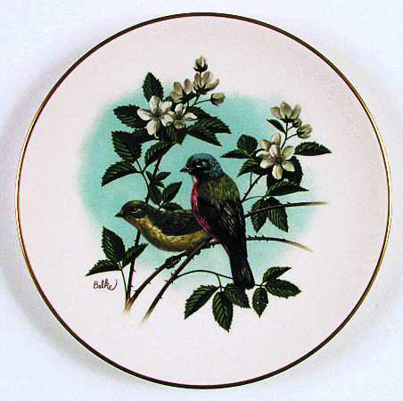 Birds & Flowers of Meadow Painted Bunting & Blackberry - No Box