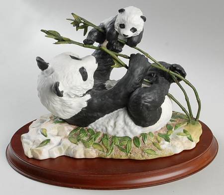 Franklin Mint Figurines Pride And Joy-Pandas David Shinn - No Box