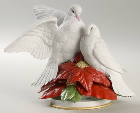 Franklin Mint Figurines Christmas Doves - No Box