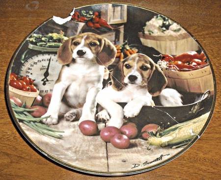 Franklin Mint Plates Love By The Pound-Beagle Pups - No Box