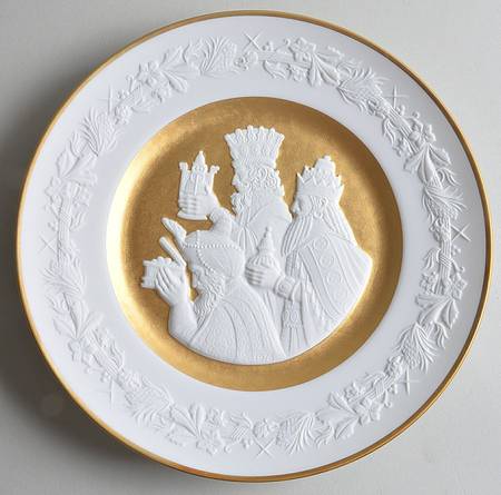 Christmas Plate-Bisque We Three Kings - Boxed