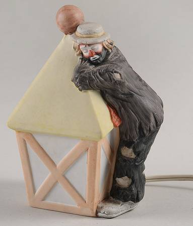 Emmett Kelly Jr Collection Mniatures Ekj Bisque Lamp - No Box