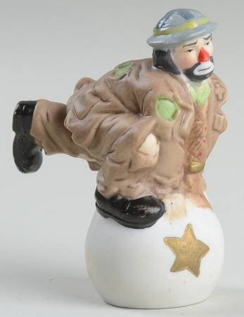 Emmett Kelly Jr Collection Mniatures On Ball-One Leg Up/Gray Hat - With Box