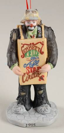 Emmett Kelly Jr Ornaments 20th Anniversary All Star Circus - Boxed