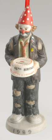 Emmett Kelly Jr Ornaments 65th Birthday - With Box