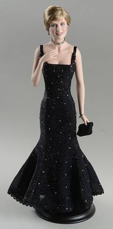 Diana Princess of Wales Porcelain Dolls Princess Of Sophistication-Black Dress - No Box