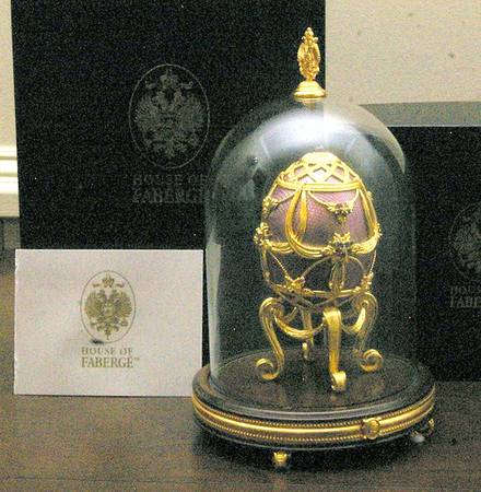 Faberge Egg Violets In The Snow - Boxed