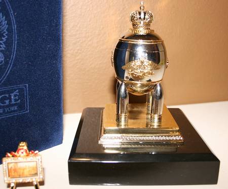 Faberge Egg Steel Military Egg - Boxed