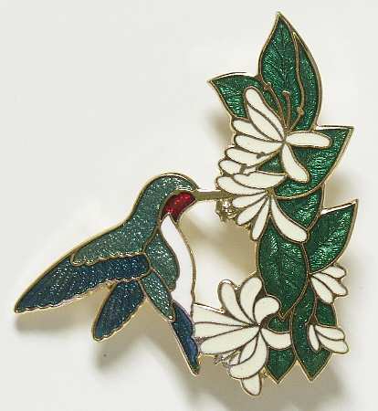 Fine Enamels Jewelry Hummingbird & Honeysuckle - Boxed