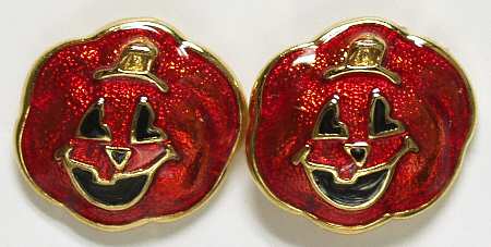 Fine Enamels Jewelry Pumpkin Halloween - Boxed