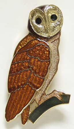 Fine Enamels Jewelry Barn Owl - Boxed