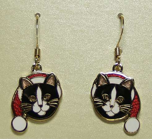 Fine Enamels Jewelry Cat In Stocking Hat - Boxed