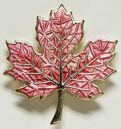 Fine Enamels Jewelry Maple Leaf-Pink - Boxed