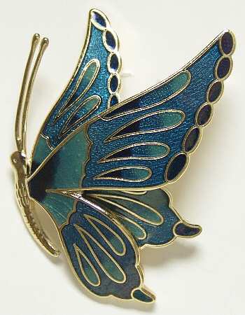 Fine Enamels Jewelry Butterfly-Turquoise  - Boxed