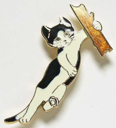 Fine Enamels Jewelry Cat & Branch - Boxed