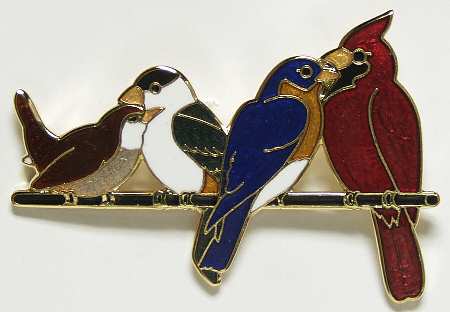 Fine Enamels Jewelry Four Birds - Boxed