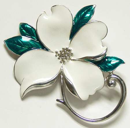 Fine Enamels Jewelry Dogwood Flower-White - Boxed