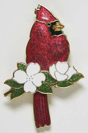 Fine Enamels Jewelry Cardinal & Dogwood - Boxed