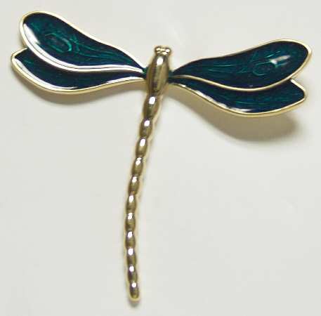 Fine Enamels Jewelry Dragonfly-Turquoise  - Boxed