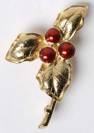 Fine Enamels Jewelry Holly-Gold - No Box