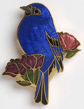 Fine Enamels Jewelry Indigo Bunting - No Box