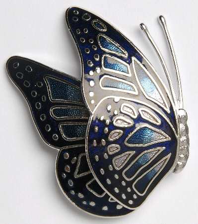 Fine Enamels Jewelry Butterfly-Navy - No Box