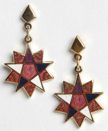 Fine Enamels Jewelry Quilt-Blue & Pink - No Box