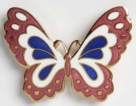 Fine Enamels Jewelry Butterfly-Pink - No Box
