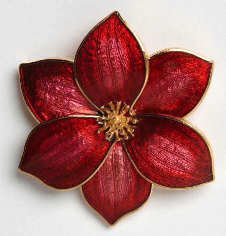 Fine Enamels Jewelry Clematis-Red - No Box