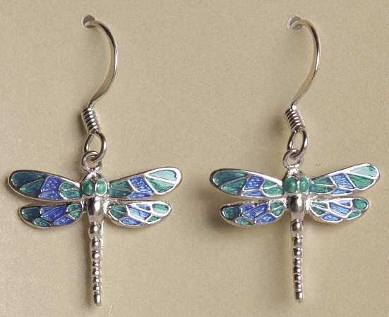 Fine Enamels Jewelry Dragonfly-Blue Green - No Box