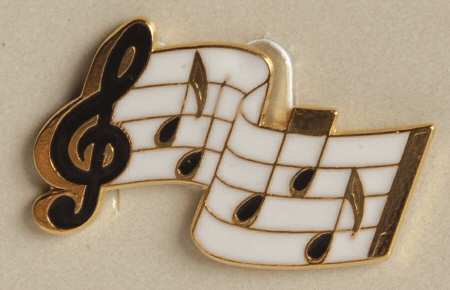 Fine Enamels Jewelry Music Staff - No Box
